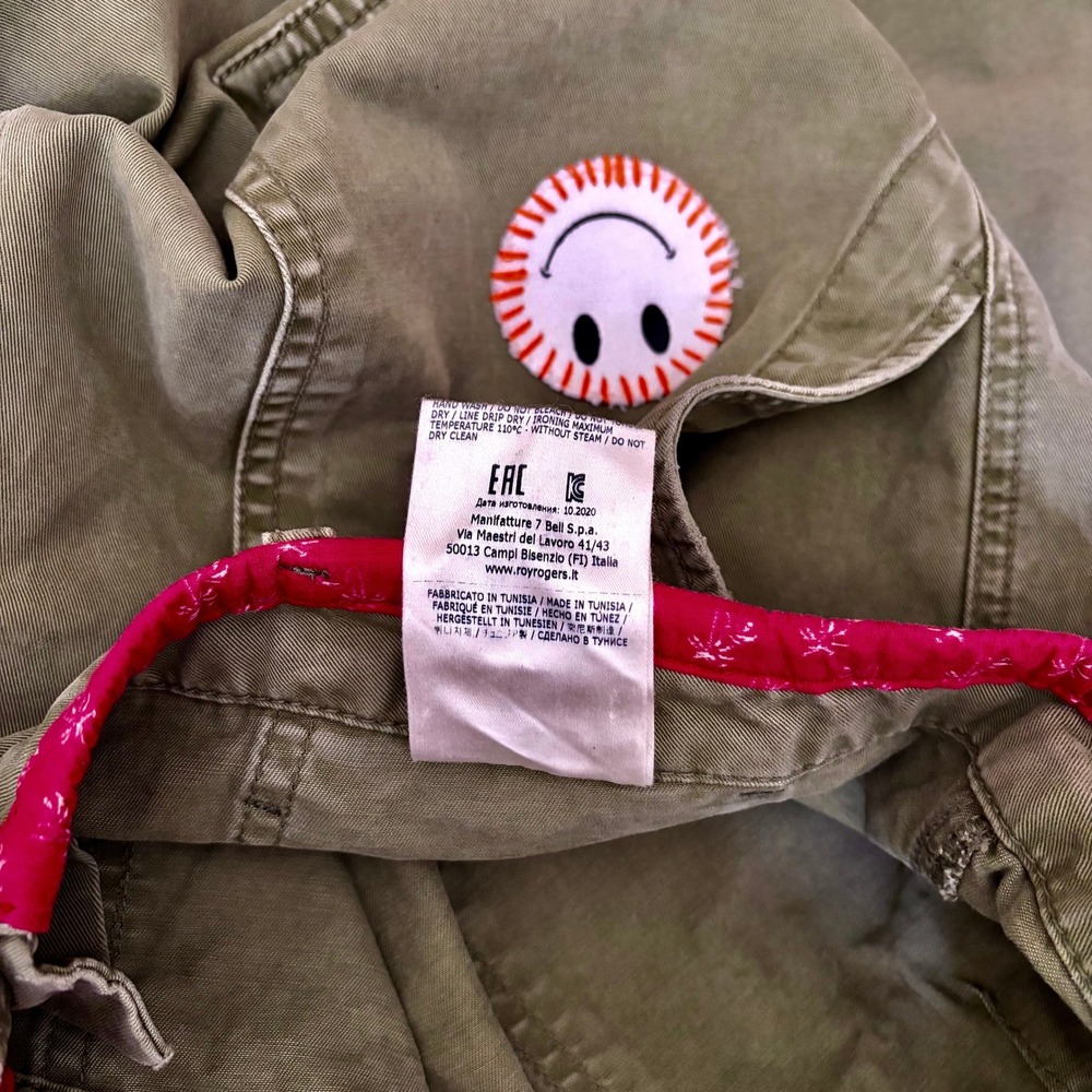 ROY ROGERS Green Cargo Pants Pockets Patches Retro Cropped Roy Roger's Size 31 - Picture 12 of 13